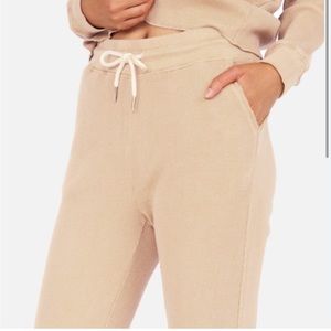 mate the label organic thermal joggers in latte